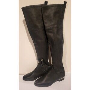 Massimo Dutti Women’s Soft Leather Black Tall Knee High Boots EU 37 US 7 Italy.
